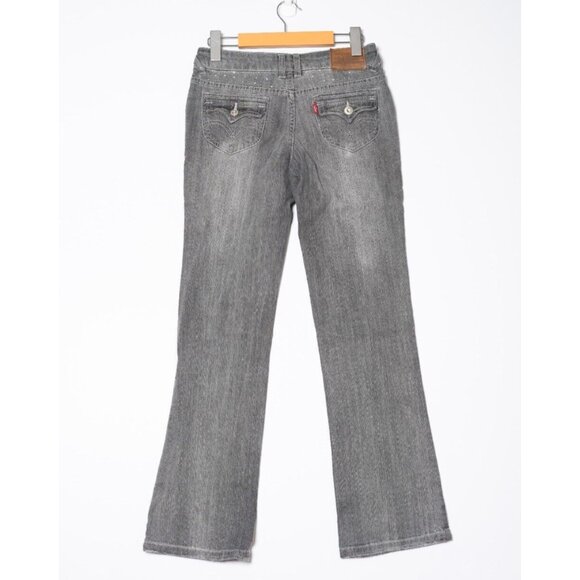 Levi's Womens 27x30 Low Rise Bootcut Jeans Diamond Accents Grey - Picture 3 of 6